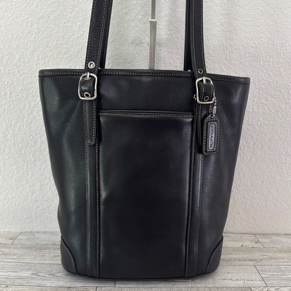 Coach Vintage Hampton Legacy Black Leatherware Tote